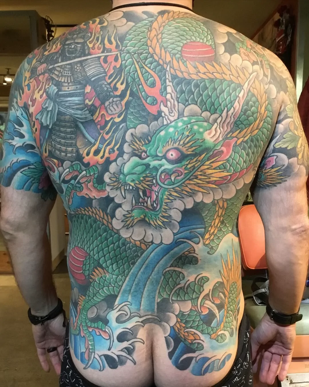 Dragon Backpiece — Japanese tattoo by Erik Payne at Inkvision Tattoo in Boise, Idaho