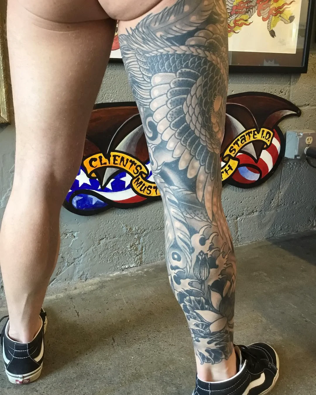 Eagle Leg Sleeve — Japanese tattoo by Erik Payne at Inkvision Tattoo in Boise, Idaho