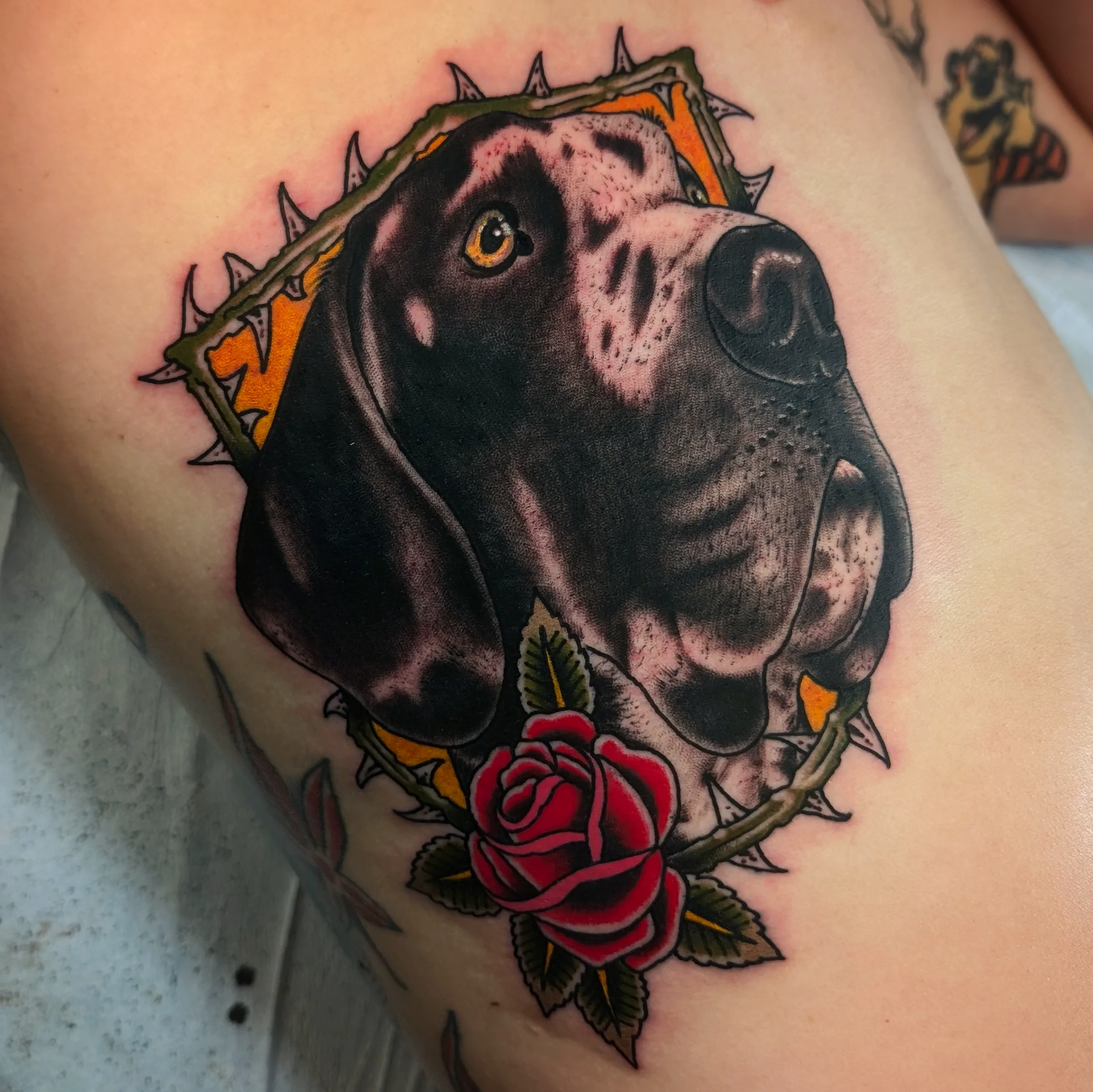 Wolf Study — Traditional tattoo by Daniel Gerbis at Inkvision Tattoo in Boise, Idaho