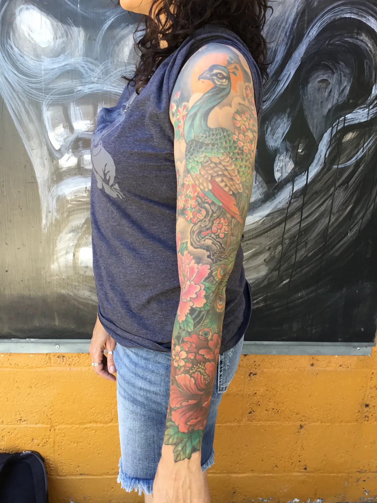 Peacock and Peony Sleeve — Japanese tattoo by Erik Payne at Inkvision Tattoo in Boise, Idaho