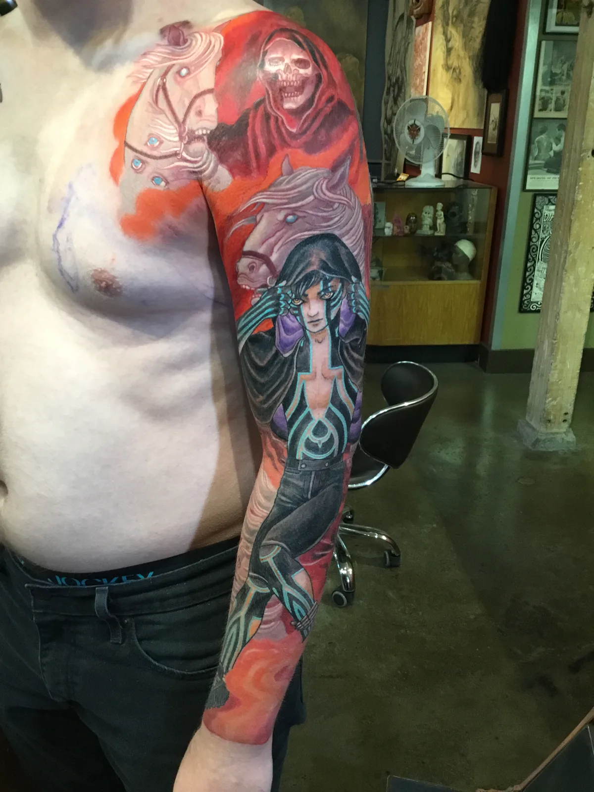 Pale Horse Sleeve — Realism tattoo by Erik Payne at Inkvision Tattoo in Boise, Idaho