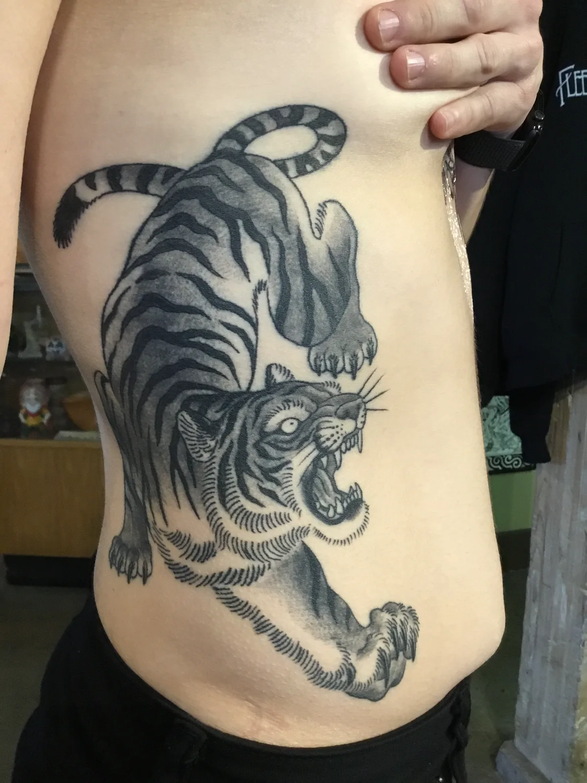 Crouching Tiger — Japanese tattoo by Erik Payne at Inkvision Tattoo in Boise, Idaho